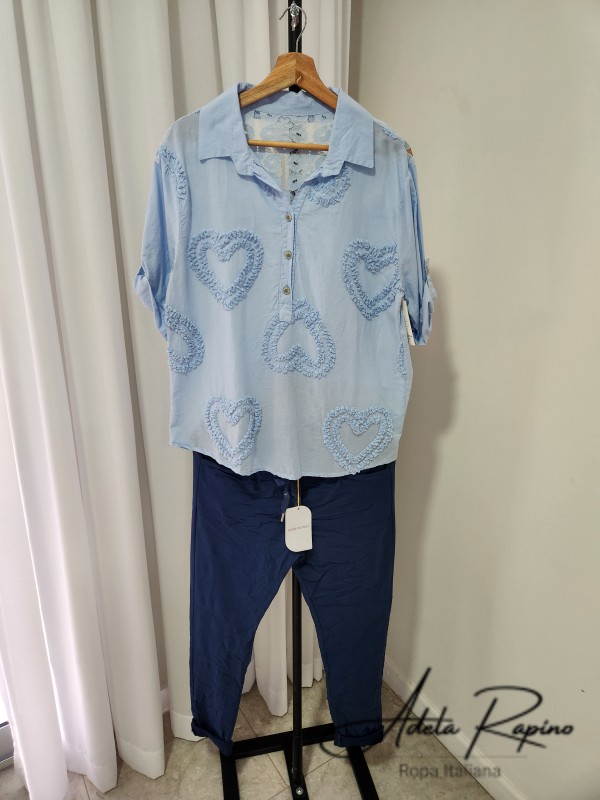 Babucha basica + Camisola con detalle de corazones