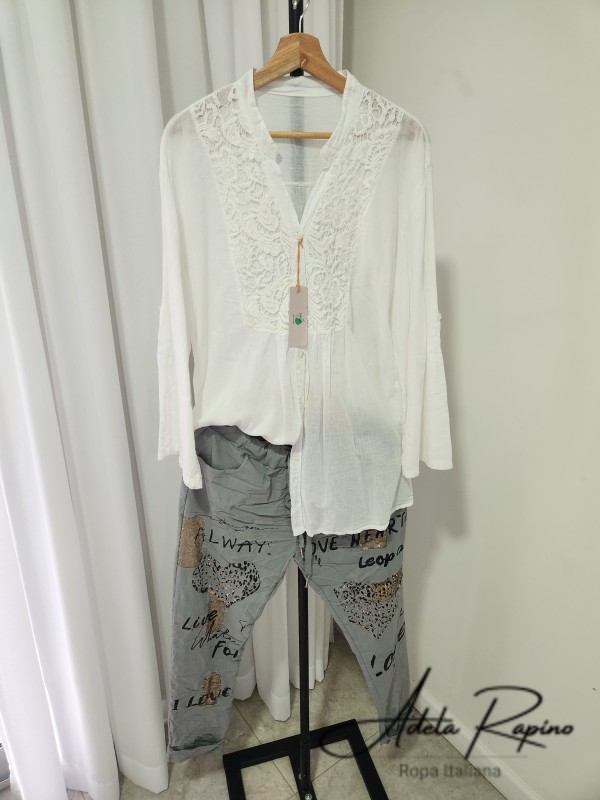 Babucha con detalles al frente + Camisa con detalles al frente
