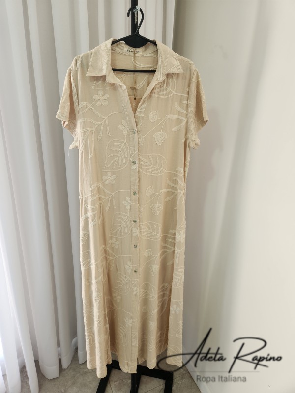 Vestido largo de mangas cortas