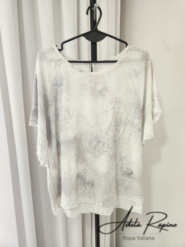 Blusa viscosa cuello redondo