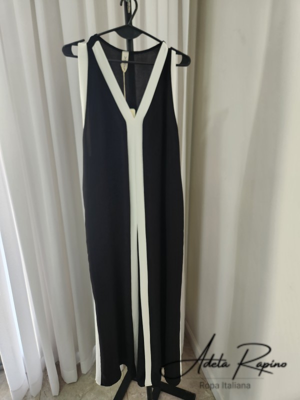 Vestido largo combinado